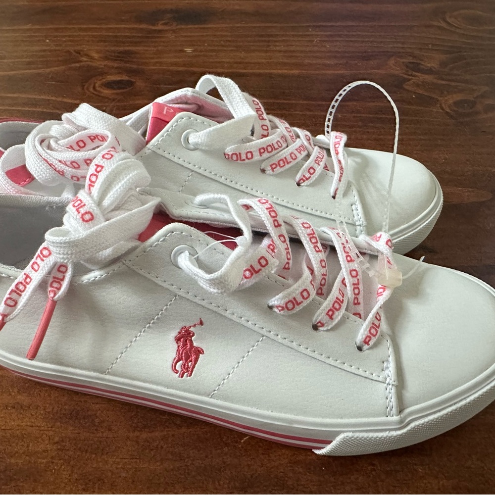 Polo by Ralph Lauren Kids Sneakers in White and Pink